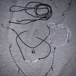 Set of SIX trendy chokers see description!